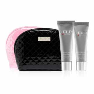 BEAUTY BAG BLACK - CHOLLEY SATIN BALM + PHYTO EXFOLIANT SURACTIVEÉ