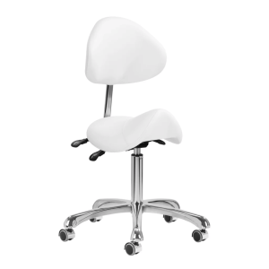 Tabouret Zadelkruk wit
