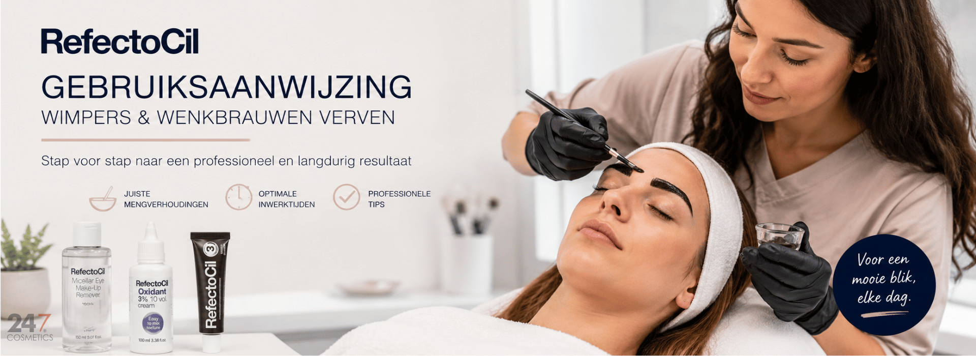 RefectoCil gebruiksaanwijzing voor het verven van wenkbrauwen